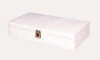Hard Craft Watch Box Case PU Leather White Mat for 12 Watch Slots