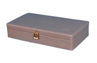 Hard Craft Watch Box Case PU Leather Grey Croco for 12 Watch Slots