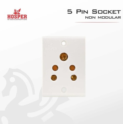 White 5 Pin Socket Pc Hosper