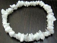 Natural White Rainbow Moonstone Chip Bracelet Gravel Uncut Nugget 6mm To 9mm Beads