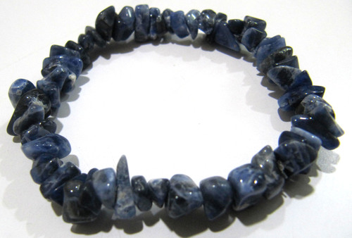Natural Sodalite Chip Bracelet Gravel Uncut Nugget 6mm To 9mm Beads