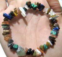 Natural Multi Stone Chip Bracelet Gravel Uncut Nugget 6mm To 9mm