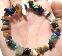 Natural Multi Stone Chip Bracelet Gravel Uncut Nugget 6mm To 9mm