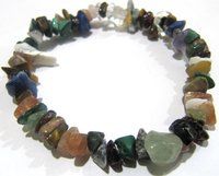 Natural Multi Stone Chip Bracelet Gravel Uncut Nugget 6mm To 9mm