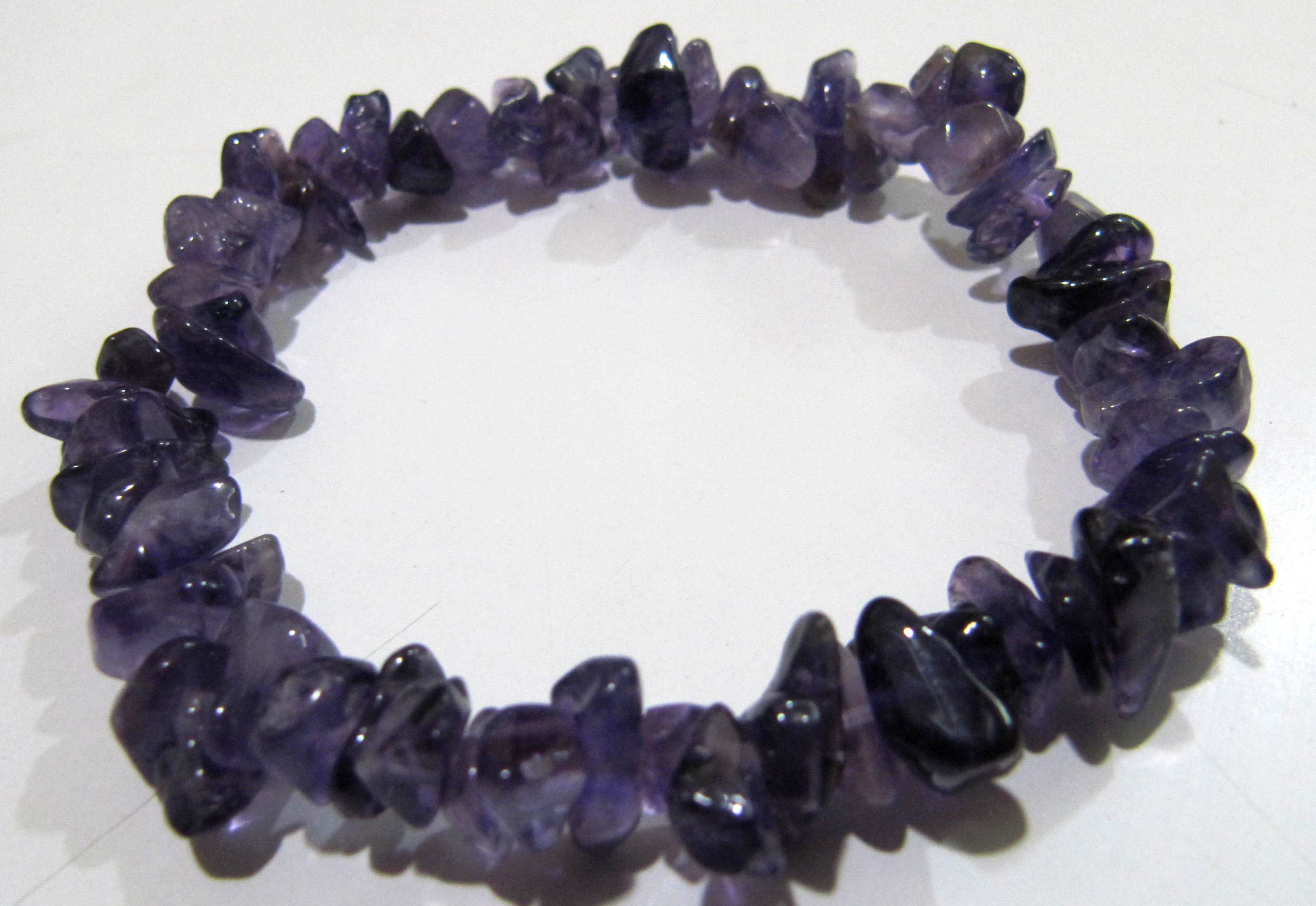 Natural Amethyst Chip Bracelet Gravel Uncut Nugget 6mm To 9mm