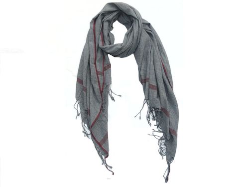 Grey Check Cotton Women Scarves