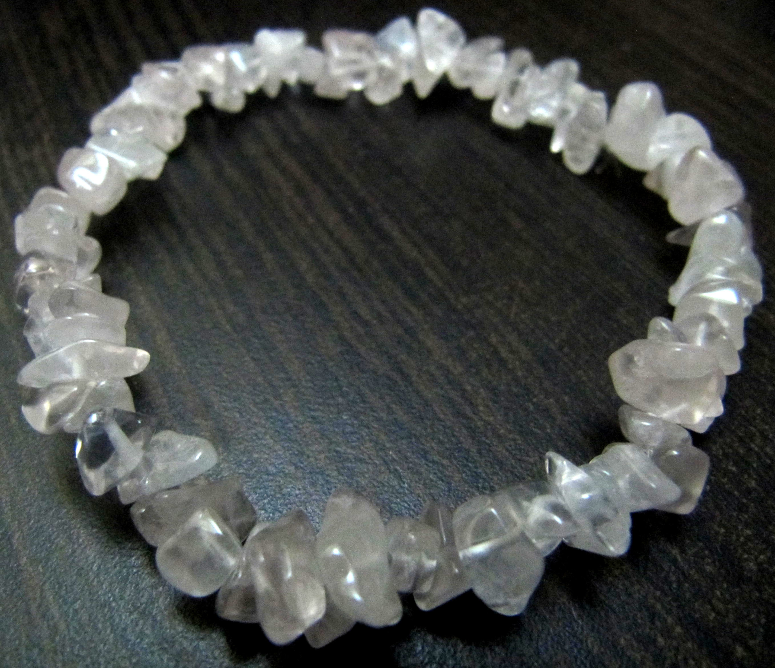 Natural Crystal Quartz Chip Bracelet Gravel Uncut Nugget 6mm To 9mm