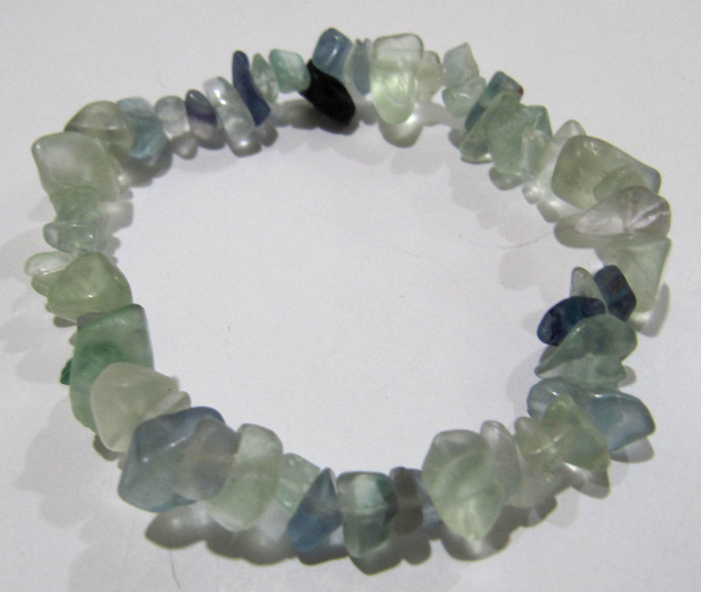 Natural Fluorite Chip Bracelet Gravel Uncut Nugget 6mm To 9mm