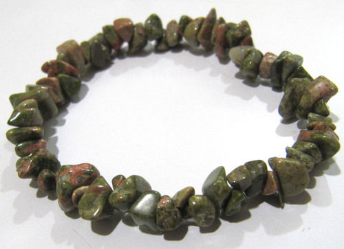 Natural Unakite Chip Bracelet Gravel Uncut Nugget 6mm To 9mm