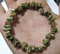 Natural Unakite Chip Bracelet Gravel Uncut Nugget 6mm To 9mm