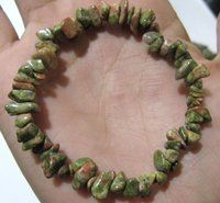 Natural Unakite Chip Bracelet Gravel Uncut Nugget 6mm To 9mm