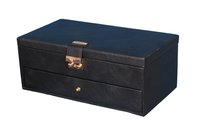 Hard Craft 12 Watch Box with Jewelry Display Drawer Lockable Watch Case Organizer