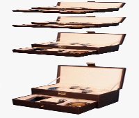 Hard Craft 12 Watch Box with Jewelry Display Drawer Lockable Watch Case Organizer