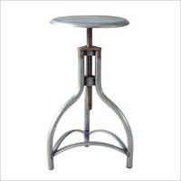 Revolving Bar Stool - Metal, 18" X 18" X 30" , Silver Color With Powder Coated Finish - Industrial Style With Round Base For Maximum Comfort