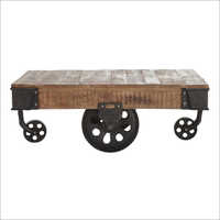 Wood Coffee Table Cart