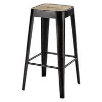 Iron Bar Stool - Metal & Mango Wood, 23.5" W X 23.5" D X 30" H, Matte Black, Industrial Style, 26" Seat Height, Powder Coated Finish, 18 Lbs Weight, Highly Durable & Effective Design