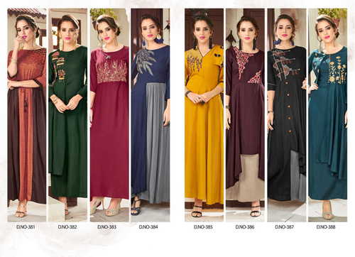 Mix Long Handwork Kurtis