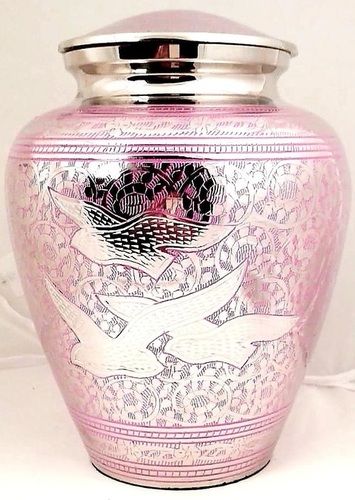 Brass Pink Flying Birds Urn Promotional Offer