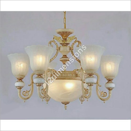 Uplight Glass Shade Chandelier