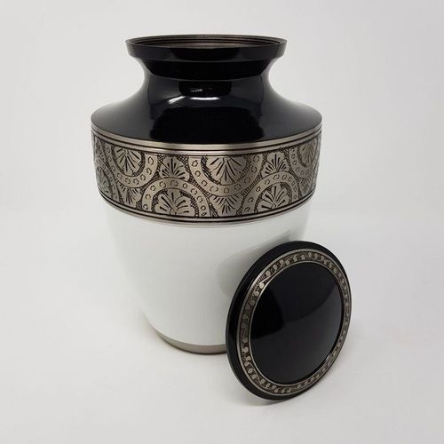 Black & White Cremation Urn