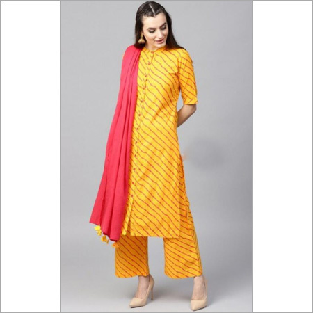 Ladies Pure Cotton Print Kurti With Palazzo