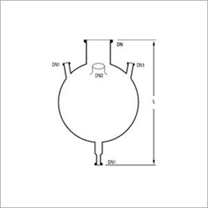 Four Neck Bottom Outlet Spherical Vessels Capacity: 5-10 Litre