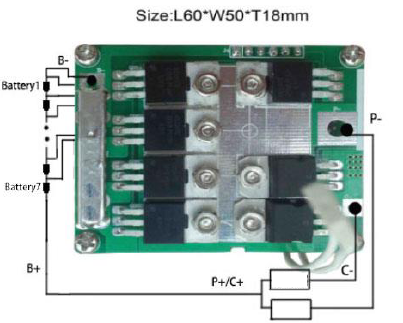 PCM for 25.9V (7S) Li-ion Battery Packs
