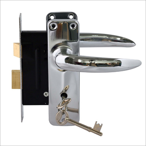 Zinc Mortise Key Lock Set - Heavy Duty Silver Steel Plate, Polished Finish | Dual Locking System, Chrome Plated Zinc Handles, High Level Security