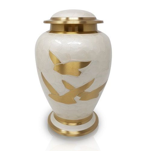 Pearl White Going Home Urn