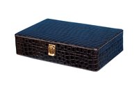 Hard Craft Watch Box Case PU Leather Black Croco for 10 Watch Slots