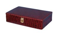 Hard Craft Watch Box Case PU Leather Maroon Croco for 10 Watch Slots