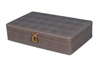 Hard Craft Watch Box Case PU Leather Grey Dotted Design for 10 Watch Slots