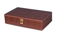 Hard Craft PU Leather Brown Dotted Watch Box Case with 10 Watch Slots (Brown)