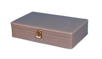 Hard Craft Watch Box Case PU Leather Grey Croco for 10 Watch Slots