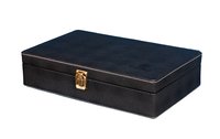 Hard Craft Watch Box Case PU Leather Black Dotted Design for 10 Watch Slots
