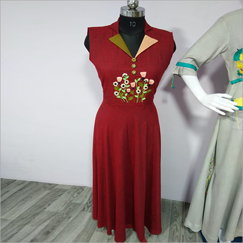 Maroon Indo Western Kurti