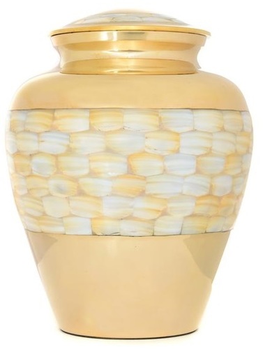 Mother of Pearl Gold Cremation Urn