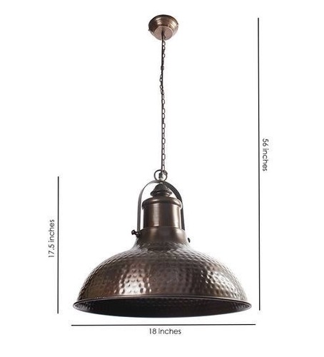 Antique Hammered Pendant Lamp Light Source: Fluorescent