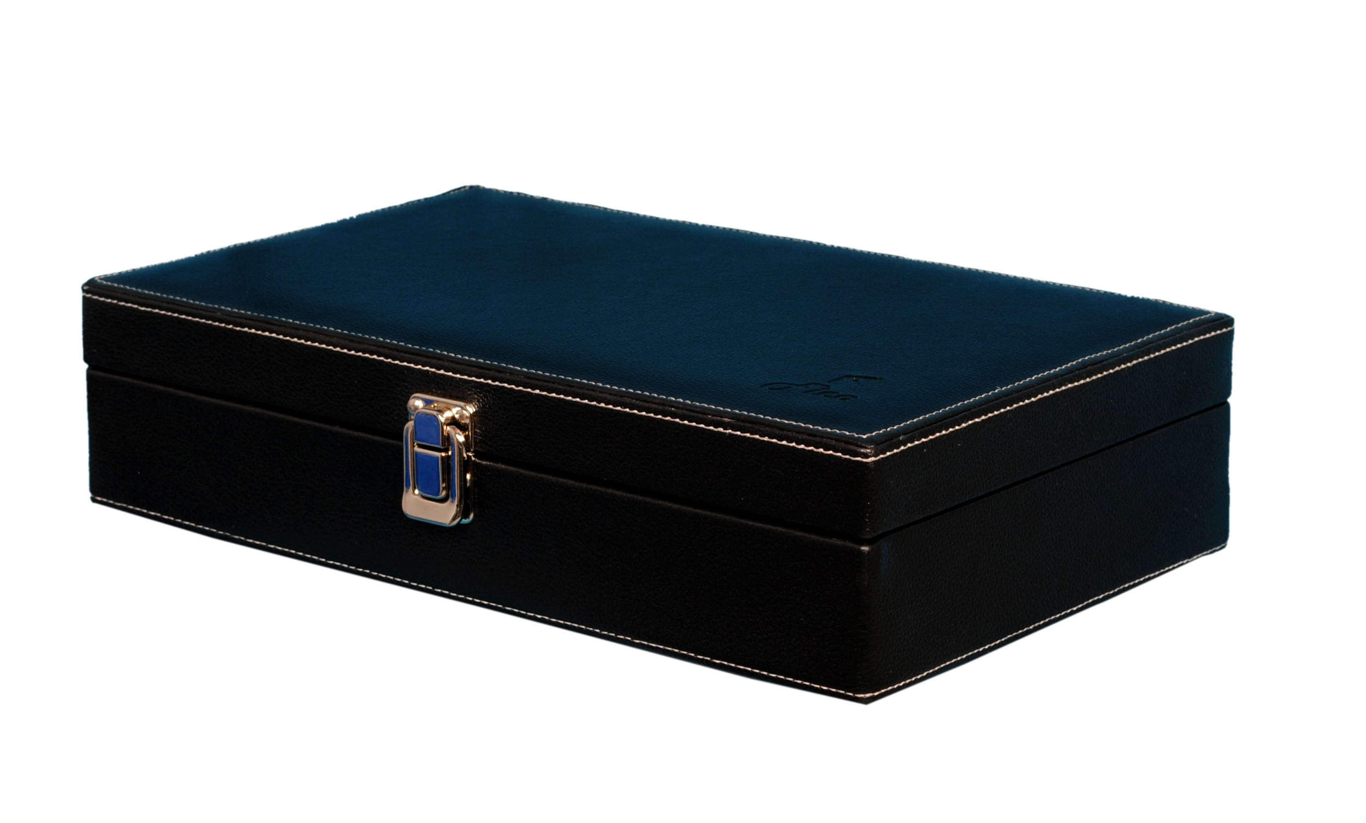 Hard Craft 10 Watch Slots PU Leather Watch Box(Black-Cream)