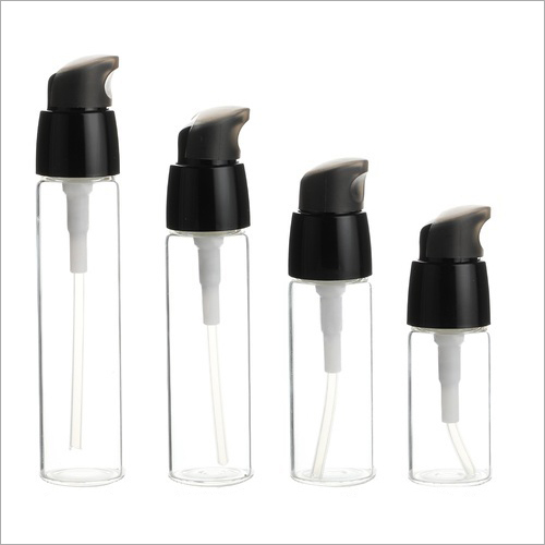 Glass Bottle (Transparent) With Cream Pump