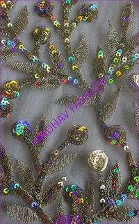 Three Color With Jari Sequin Embroidery