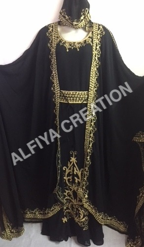 Designer Moroccan Jacket Hood Farasha Kaftan Dress