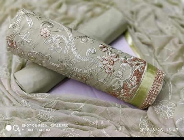 Cotton Embroidery Dress Material