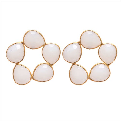 925 Silver White Chalcedony Earring
