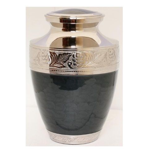 Metallic Black Cremation Urn