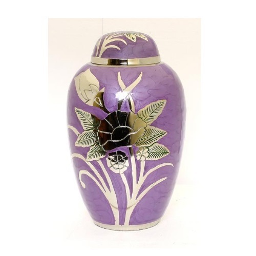 Purple Flower Cremation Urn
