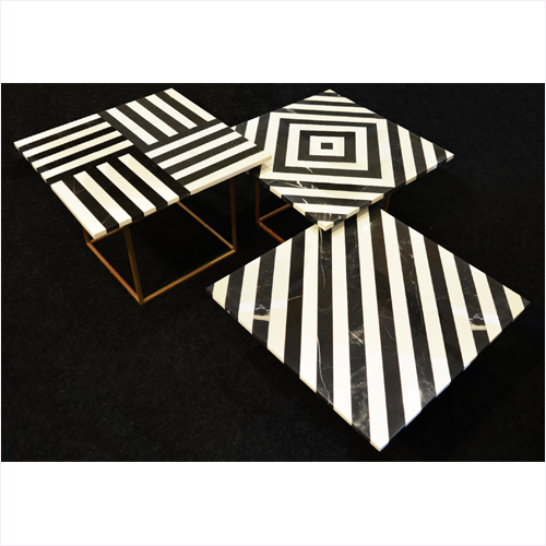 Square Marble Tops With Metal Base