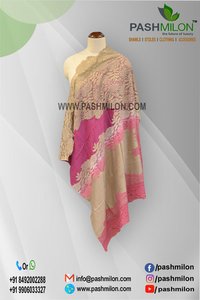 Net Stoles - Cashmere, 70 X 180 Cm, Pink | Woven, Dry Clean Only, Lightweight At 150 Grams
