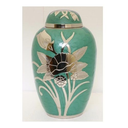 Green Flower Cremation Urn