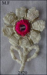 Embroidery thread work with mirror butta